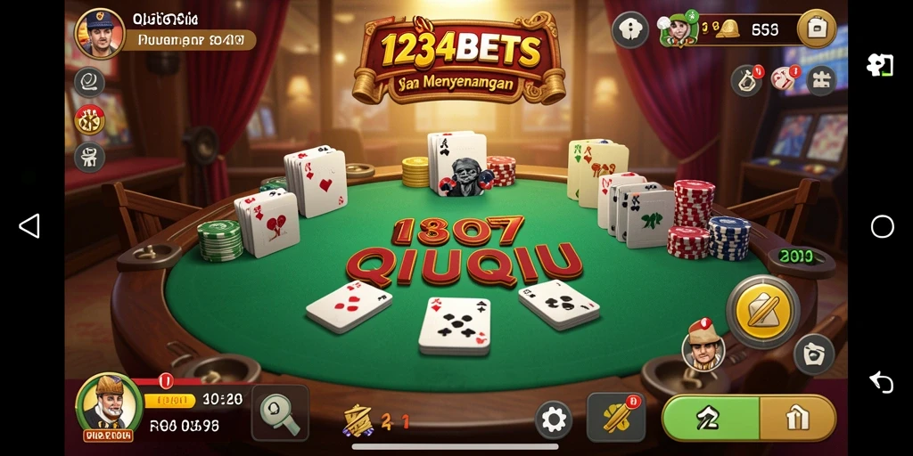 Tampilan gameplay QiuQiu yang seru di 1234BETS.
