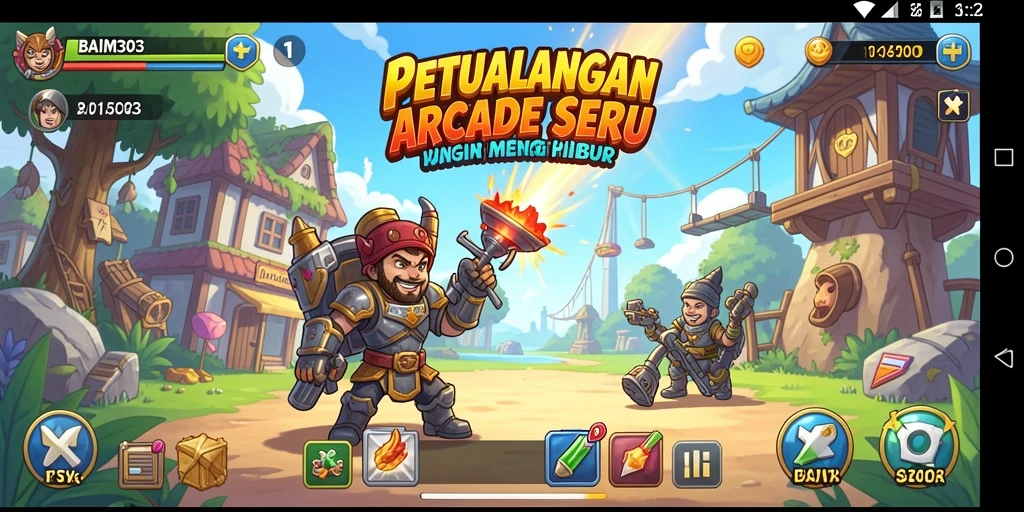Tangkapan layar gameplay BAIM303 dengan aksi arcade yang mendebarkan.