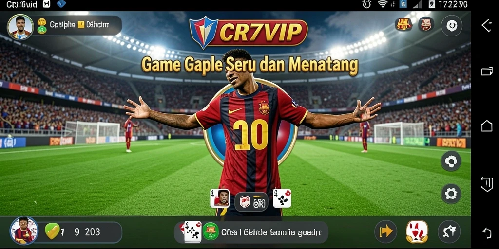 Tampilan gameplay seru game Gaple CR7VIP yang menarik.