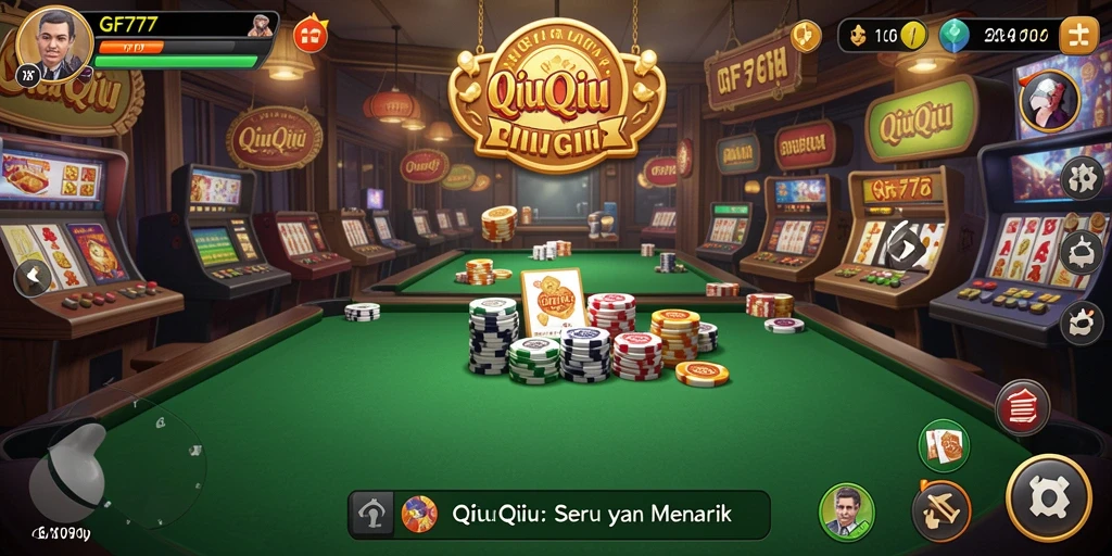 Tampilan gameplay QiuQiu yang seru di GF777.