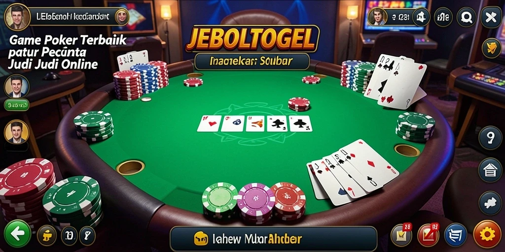 Screenshot JEBOLTOGEL menampilkan gameplay poker yang seru dan interaktif.