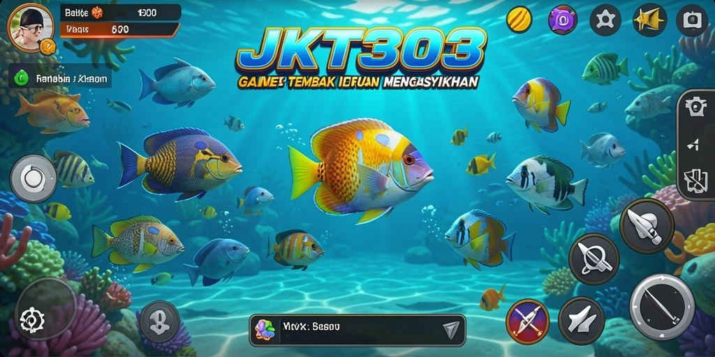Screenshot JKT303 menampilkan aksi seru dalam permainan Tembak Ikan.