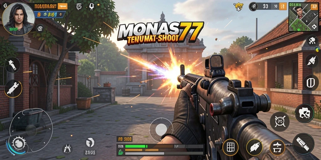 Tampilan gameplay seru di MONAS77 dengan aksi tembak-menembak intens.
