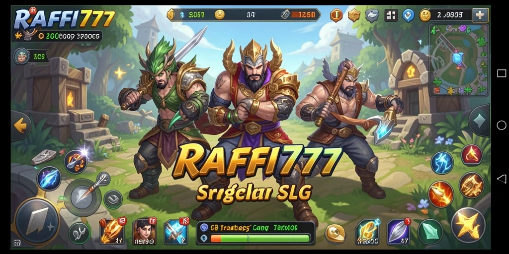 Tampilan layar permainan RAFFI777 dengan aksi strategi yang mendebarkan.