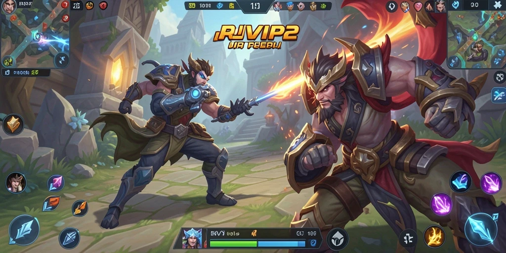 Tampilan seru dari gameplay RVIP2 dengan pertarungan intens di arena.